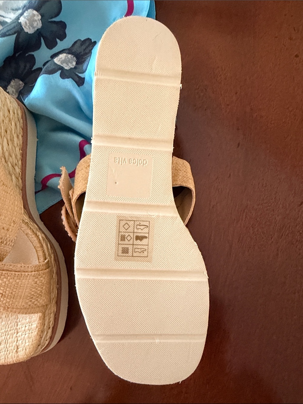 Dolce Vita Natural Tan Raffia Wedge Sandals - Picture 2 of 2